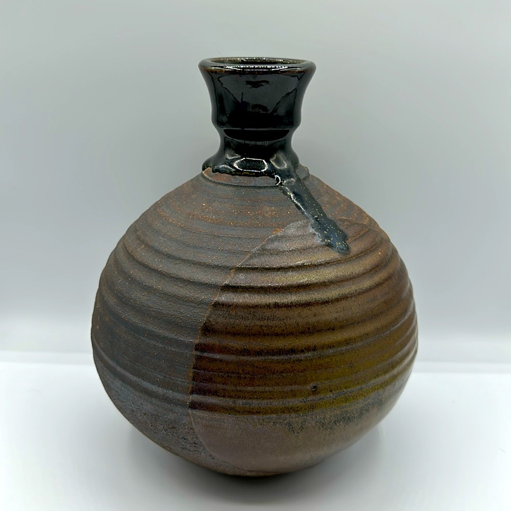 Hassfeld Multi-colored Brown Stoneware Vase Pottery